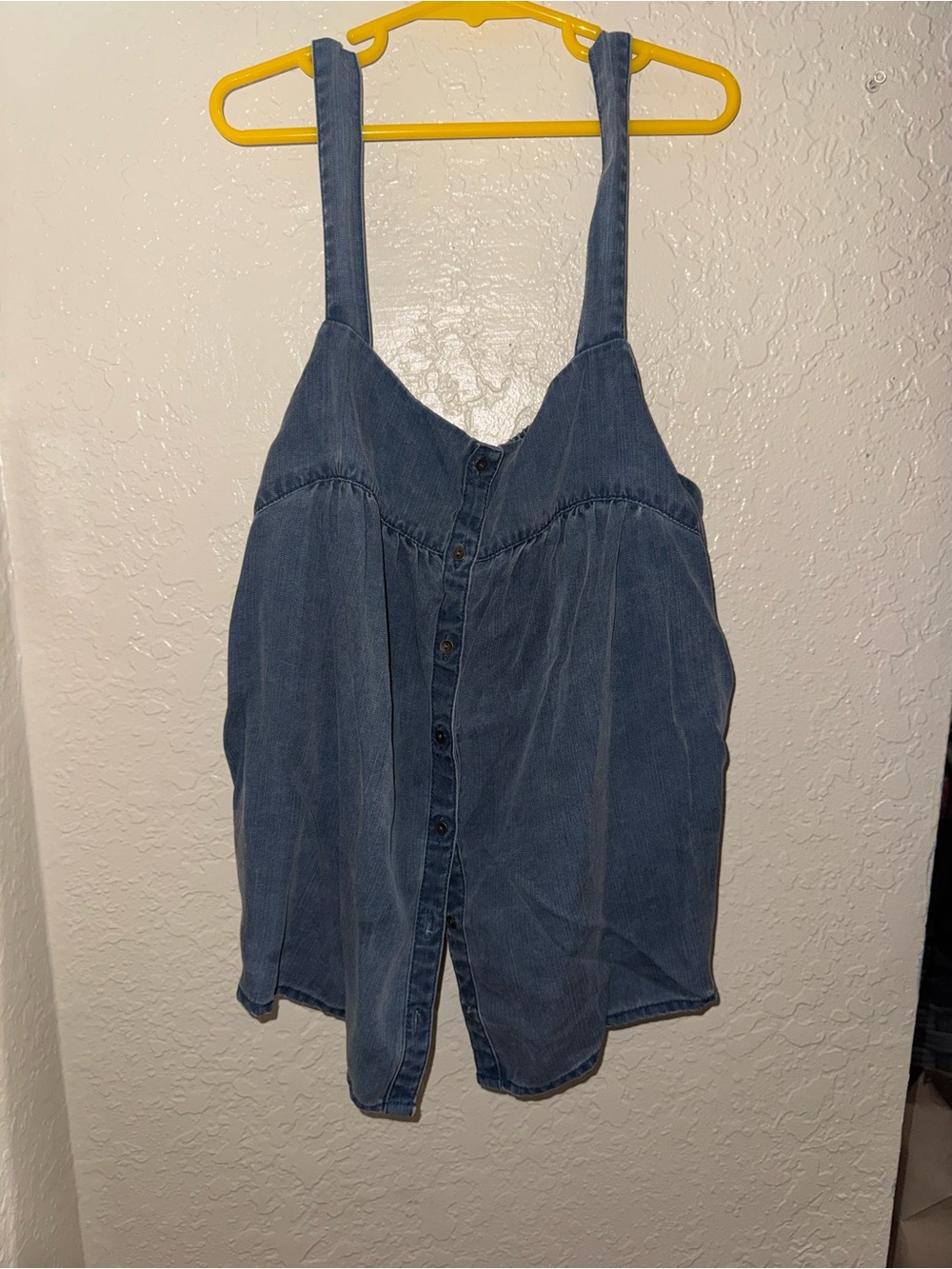 Old Navy Blue Denim Tank with Button-Front Detail
